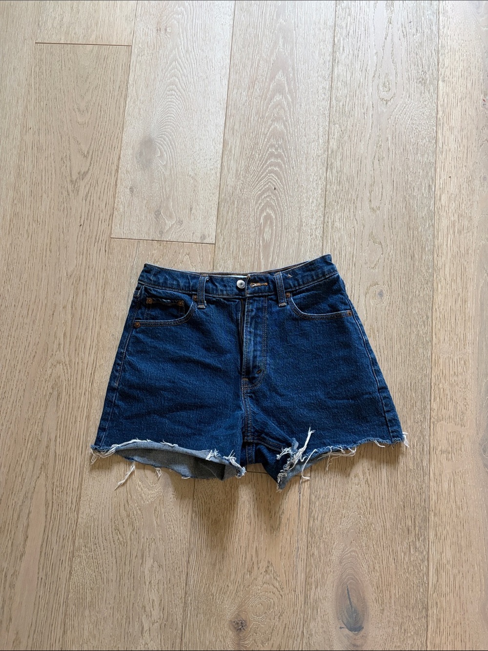 American Eagle Outfitters Dark Blue Denim Cutoff Shorts